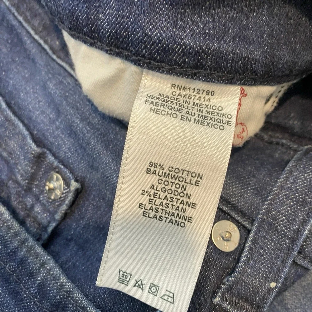 True Religion Mens Jeans Blue Size 42 Fits 43x32 GENO Relaxed‎ Slim Straight